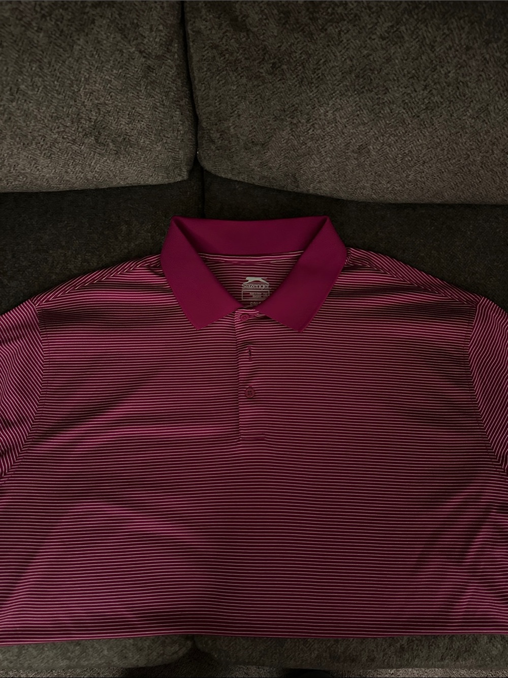 Men's Slazenger Maroon Striped Polo Shirt